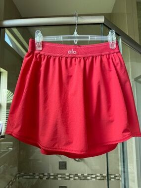 ALO Yoga-Match Point Tennis Skirt-Candy Red-size large